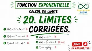 20 Limites sur les Exponentielles–Exercices Corrigés Pas à Pas | 20 Exponential Limits Solved 