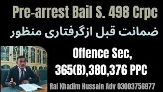 Bail Allowed | Pre-arrest bail S. 498 Crpc Grant | Offence Sec, 365(B),380,376 PPC | ضمانت منظور