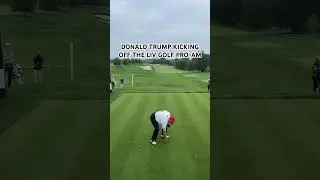 Trump teeing off at the LIV Golf Pro-Am #shorts #trump #donaldtrump #livgolf