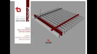 Extruded Baffle Suspended Ceiling System / 30x100 Vertical Metal / TACER