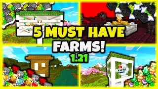 5 MUST HAVE FARMS In Minecraft Bedrock 1.21! (2025!)