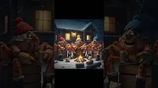 Old Crabs Chat by the Fire_2 #CrabLife #FunnyCrabs #WinterVibes #TinyAdventures #FiresideChat