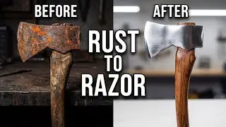 Rusty Axe Restored to Razor Sharp | AI ASMR Tool Restoration
