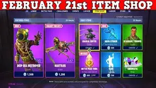 Fortnite Item Shop (FEBRUARY 21st) | Craziest Shop EVER! *NEW* DEEP SEA DOMINATOR/DESTROYER!