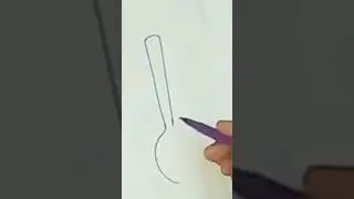 How to draw a very easy spoon 🥄 drawing #shorts #drawing #art #viral
