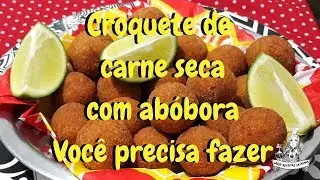 Croquetes de carne seca com abóbora e bacon