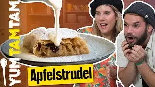 Apfelstrudel // Mit einfacher Vanillesoße // #yumtamtam
