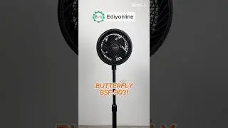 BUTTERFLY BSF-8031 UltraFast Turbo Power Stand Fan 8'' Circulation Adjustable Height Kipas