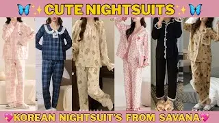 🦋Cute Night Suits SAVANA✨ Korean Style nightwear #savana #cute #nightsuit 