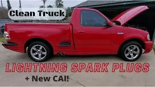 2002 FORD LIGHTNING new spark plugs + CAI