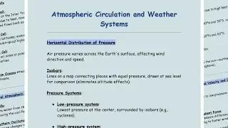Notes of Atmospheric Circulation and Weather System Class 11 | Geography | Notes