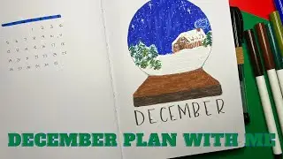 BULLET JOURNAL | December PWM | snow globe and christmas trees theme