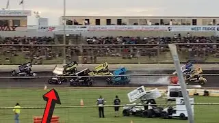 Broken Axle Causes Sprintcar Crash