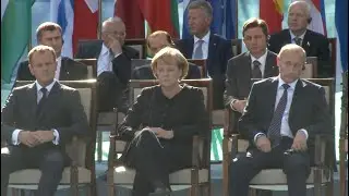 Лех Качиньский, Вестерплатте, 1 сентября 2009 г. (полная речь) | Путин, Меркель и Туск слушают