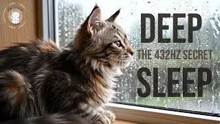 Why 432Hz is the SECRET to Perfect Sleep (Rain & Purr) | Meditation Music + Nature Drops #cutecat