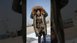 Fur coat, fox fur pie overcome, fox fur collar raccoon fur collar coat, fox fur liner