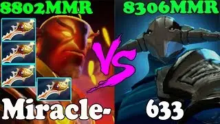 Dota 2 - Miracle 8873 MMR VS 633 8306 MMR - Ranked Match Gameplay!