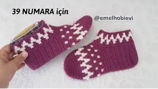 Tığ İşi Zigzag Desen Kolay Patik Çorap Yapımı / Very Easy Crocheting Slippers