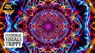 4K LONG Trippy Videos #11 - Fractals Zoom - Best Psychedelic Visuals - Psychedelic Trance Music
