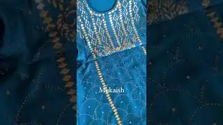 Peacock Blue Mukaish Suit set This exquisite suit set features pure Chanderi fabric with mukaish.