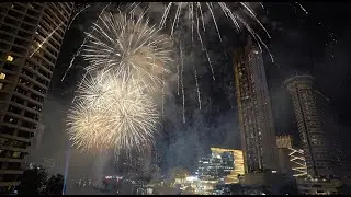 [4K] NEW YEAR FIREWORKS 2025 from River City Rooftop (IconSiam View) Bangkok, Thailand