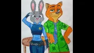 Drawing Judy Hopps and Nick Wilde || Zootopia characters || By Joy Of Creation ||