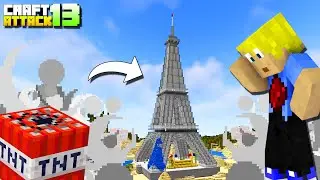 Hugo komplett Crashout! Eifelturm explodiert erneut! Minecraft Craft Attack 13 #23