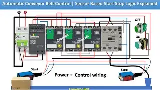 Automatic Conveyor Belt Control | Sensor Based Start Stop Logic Explained #diy #electrical #popular