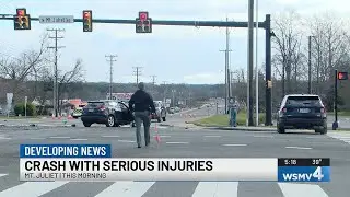 Mt. Juliet intersection reopens after crash with serious injuries
