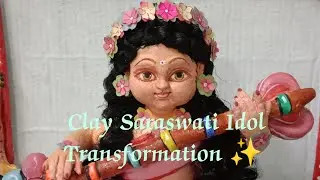 Saraswati Murti Making Step by Step | Maa Saraswati Idol Art | Mimi&rsquo;s Activities
