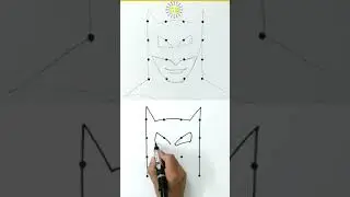 How To Draw BATMAN 🦇 from 4x4 dots Easy | Draw batman with Pencil vs Draw Batman with Marker #Shorts
