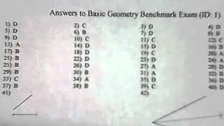 Geometry Basic Benchmark Answer Key