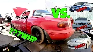 Broke & Boosted Miata VS. THE WORLD (And Dyno)