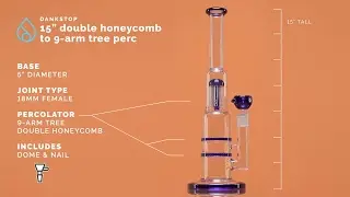 Dankstop   15  Double Honeycomb to 9 arm Tree Perc