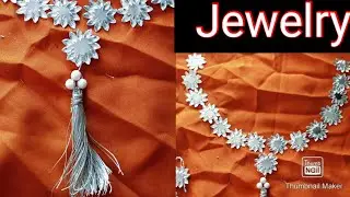 Nack design with tussal &bull; handmade DIY craft &bull; kundan work &bull; homemade jewelry &bull; ideas by sana