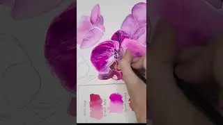 How to Paint a Purple Orchid in Watercolor | Watch the Longer Video | Easy Watercolor Tutorial