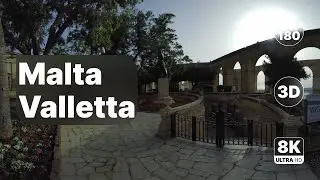 Malta Valletta - Peaceful Morning City Walk 8K 180 3D