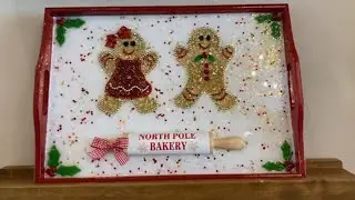 # 221 DIY CHRISTMAS GINGERBREAD GLASS AND EPOXY RESIN ART  RESIN TRAY GINGERBREAD COOKIES