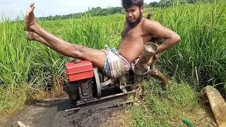 Bigboy started new system water pump mechanis stirring China engine well dieail work amazing village