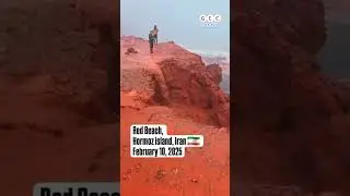 🇮🇷  Heavy Rain at the Red Beach on Hormuz Island, Iran