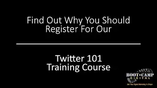 Twitter 101 Training Course