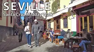 Seville's Barrio de Santa Cruz Winter Midday Walk 🌞 4K Virtual Walking Tour Spain