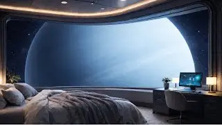 Cozy Spaceship Bedroom | Orbits Uranus | Calm Space Ambience | Sleep, Study, Relax