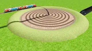 TRAINS CROSSING AT DIAMOND RAILROAD TRACKS AROUND CIRCLE TRACKS ⚕️ RAILROAD RAILWORK BEANG DRIVE 