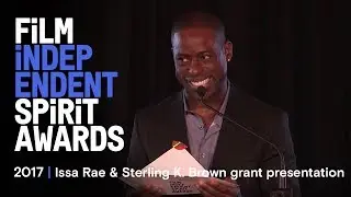 Issa Rae and Sterling K. Brown awards show | 2017 Spirit Awards grant presentation