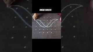Easy rangoli with 6-4 straight dots #uniquerangoli #mellikamuggu #rangolidesigns #dialyrangoli