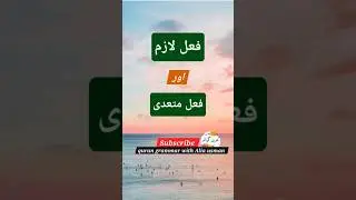 Difference between transitive and intransitive verb #quran #urdugrammer #quranicarabic #verb #type