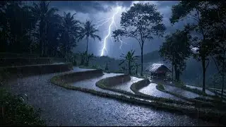 Heavy Evening Rain in the Hills | Calm Nature Sounds for Sleep