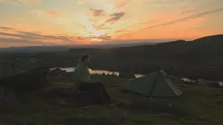 Solo Wild camp with a crazy sunset over Burrator Reservoir