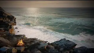 Day 20: Alone at the Cliff&rsquo;s Edge &mdash; The Sea Calls | 12-Hour Ocean & Campfire Ambience 🌊🔥